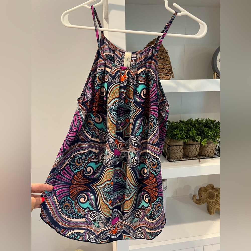 Paisley Print Flowy Tank Top